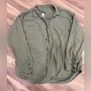 Patagonia Olive Button-Up Shirt Jacket